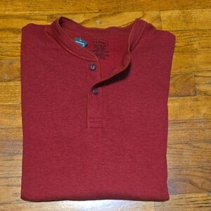 L.L. Bean River Driver Henley Traditional Fit Red Shirt- XXL